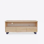 Loft oak TV cabinet with drawers on metal legs DELIO I - Image 8
