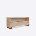 Loft oak TV cabinet with drawers on metal legs DELIO I - Image 9