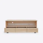 Loft oak TV cabinet with drawers on metal legs DELIO I - Image 11