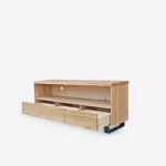 Loft oak TV cabinet with drawers on metal legs DELIO I - Image 12