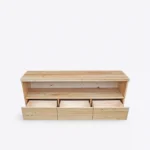 Loft oak TV cabinet with drawers on metal legs DELIO I - Image 13