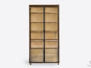 Wooden display cabinet 2 drawers and 4 shelves MERIS I