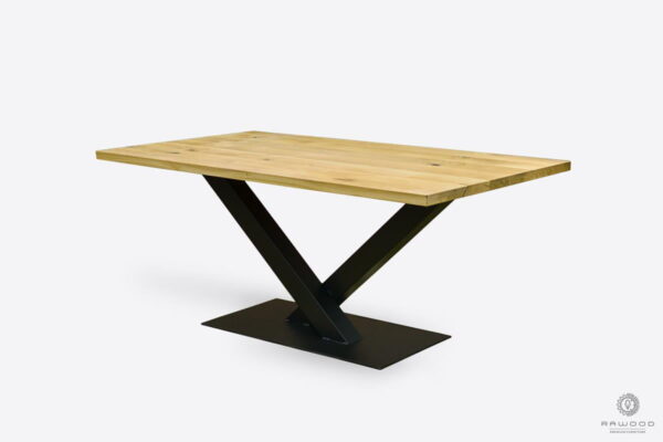 Oak table in loft industrial style for order to living room VENTO