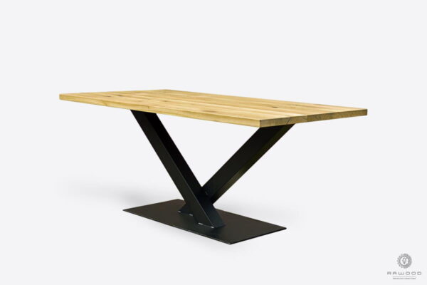 Table with oak table top metal legs for size to dining room VENTO