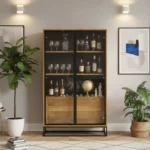 dębowa witryna MERIS II 2 szuflady