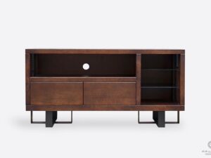 Wooden TV cabinet of solid wood with metal legs to living room MOCCA I