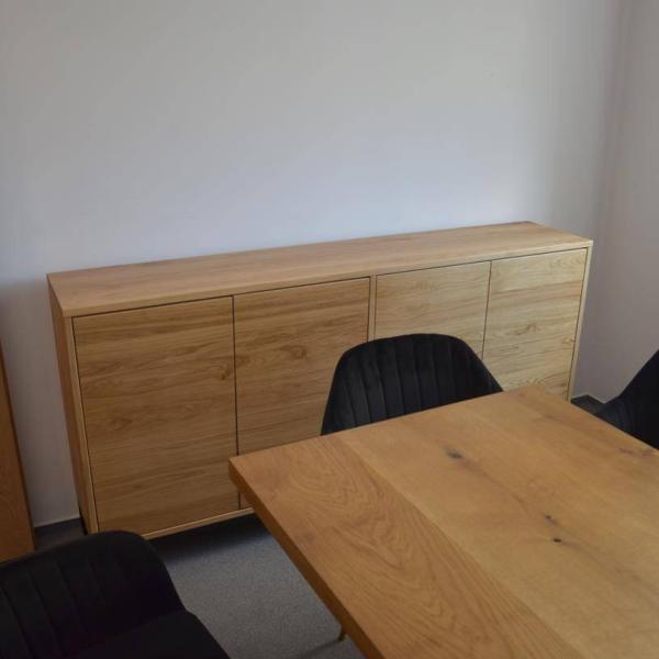 Dębowa komoda do gabinetu loft industrialna komoda drewniana na wymiar MERIS