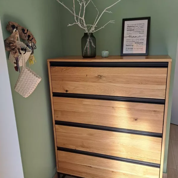 Dębowa komoda z szufladami z metalową podstawą na wymiar indywidualne zamówienie RaWood