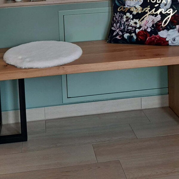 Drewniane metalowe ławki dębowa ławka na wymiar do przedpokoju HUGON producent ławek warszawa RaWood