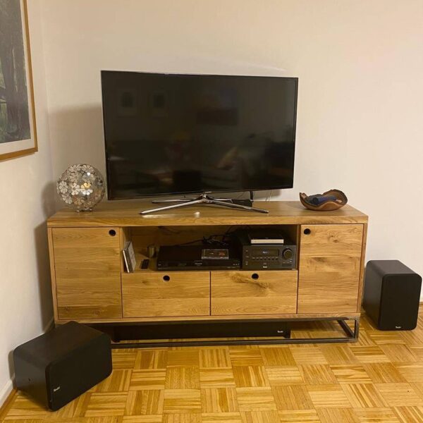 Industrialna dębowa szafka RTV MERIS na wymiar Klienta