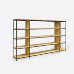 Regał loft dębowy w industrialnym stylu do salonu gabinetu HUGON