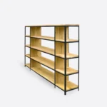 Regał loft dębowy w industrialnym stylu do salonu gabinetu HUGON