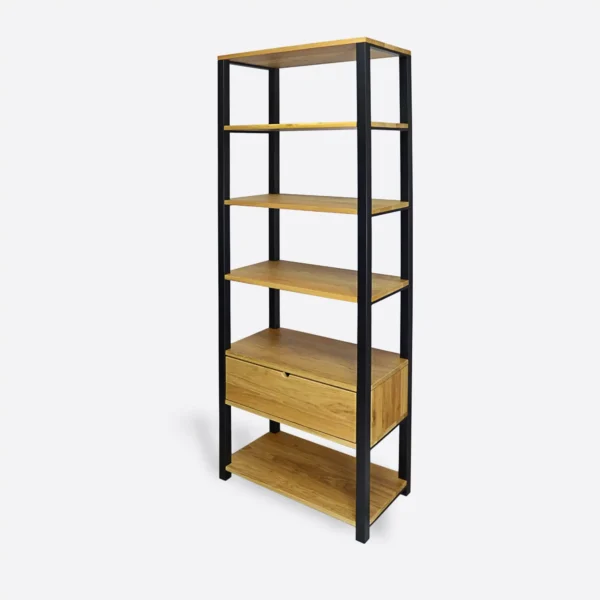 Loft oak bookcase for living room COLIN