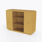 Oak chest of drawers with glass doors CARMEN