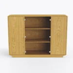 Oak chest of drawers with glass doors CARMEN