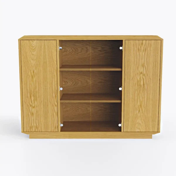 Oak chest of drawers with glass doors CARMEN