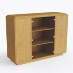 Oak chest of drawers with glass doors CARMEN
