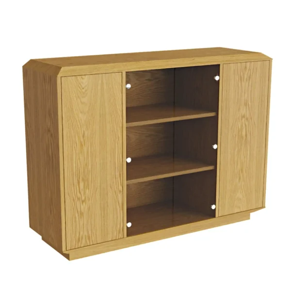 Oak chest of drawers with glass doors CARMEN