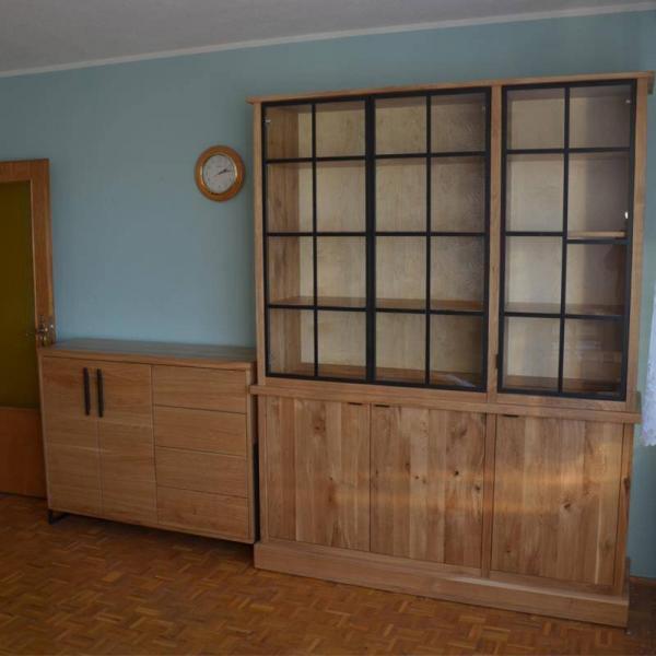 Dębowe meble do jadalni na wymiar drewniany kredens na zamówienie RaWood