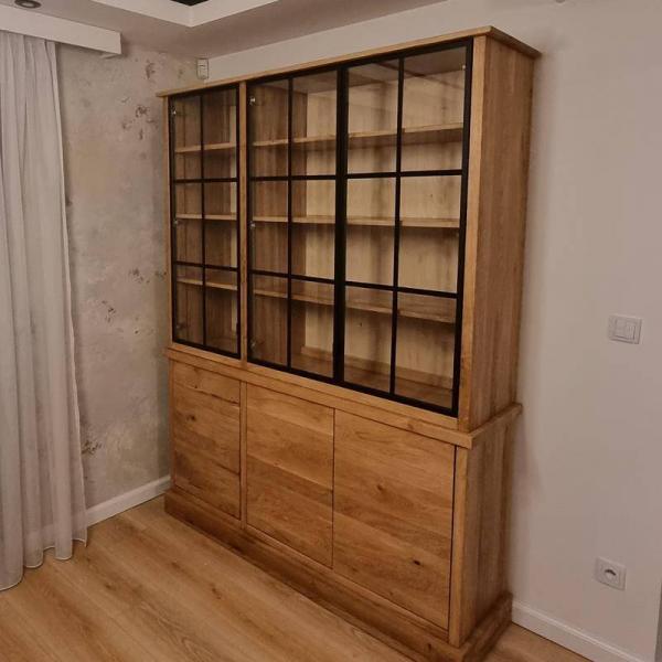 Duży elegancki kredens dębowy na wymiar do jadalni kuchni MARINO RaWood