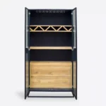 Witryna dębowa na alkohol barek nowoczesny CARLA - dwie szuflady