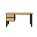 Biurko dębowe loft na metalowych nogach do gabinetu GORAN