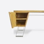 Biurko z dębowego drewna na nogach chrom do gabinetu biura BORA