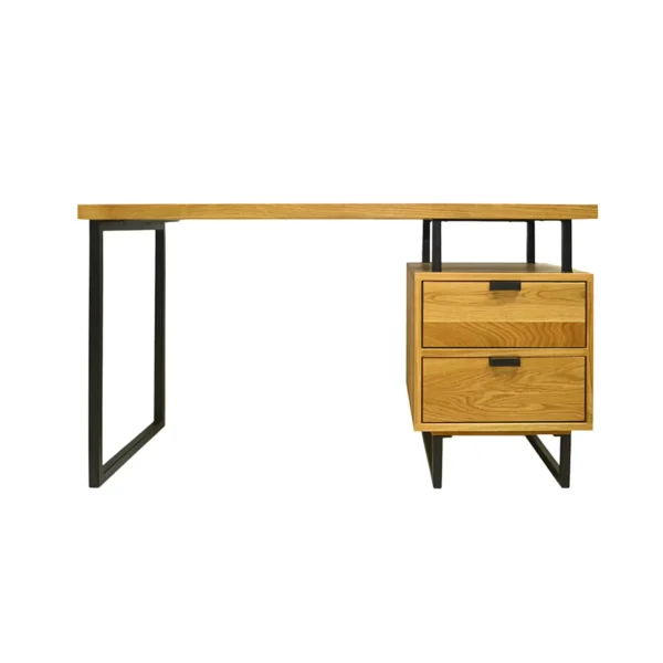 Industrialne biurko z dębowego drewna do gabinetu kancelarii HUGON