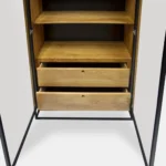 Industrialna witryna loft dębowa do salonu gabinetu MERIS