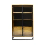 Industrialna witryna loft dębowa do salonu gabinetu MERIS