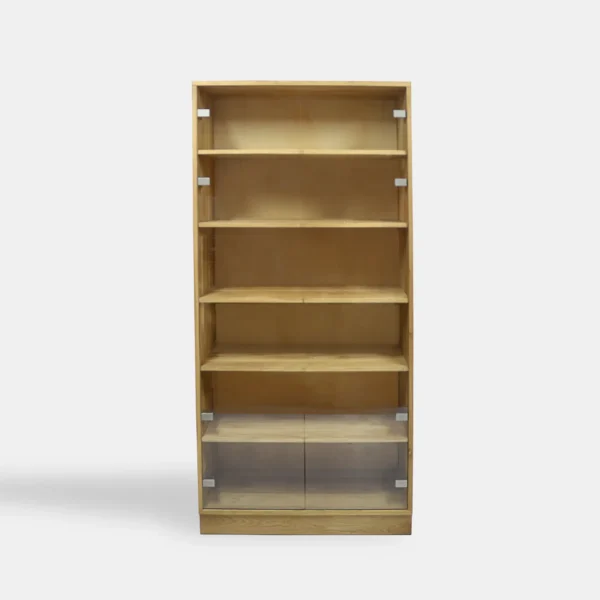 Oak bookcase with shelves for the living room of the DAVOS office