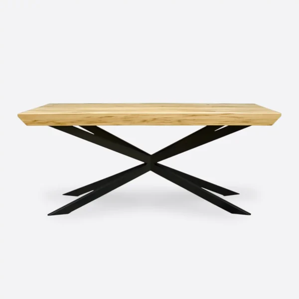 Oak loft table on metal legs for dining DEVON