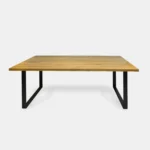 Stół z dębowym blatem i metalowymi nogami Westa