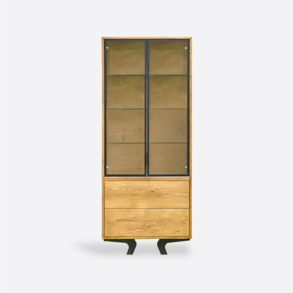Designer oak display case made of solid wood for the living VITA