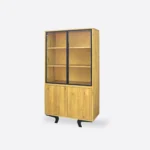 Designer oak display case made of solid wood for the living VITA
