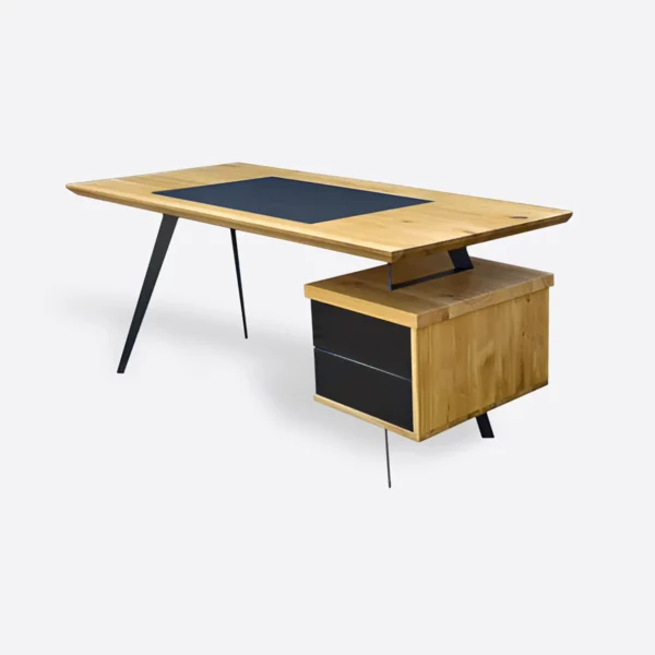 Nowoczesne biurko drewniane na metalowych nogach z szufladami do gabinetu VITA
