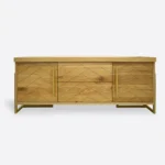 Nowoczesna szafka RTV drewniana z motywem jodełki CARIN