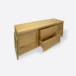 Nowoczesna szafka RTV drewniana z motywem jodełki CARIN