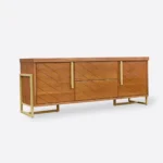 Nowoczesna szafka RTV drewniana z motywem jodełki CARIN