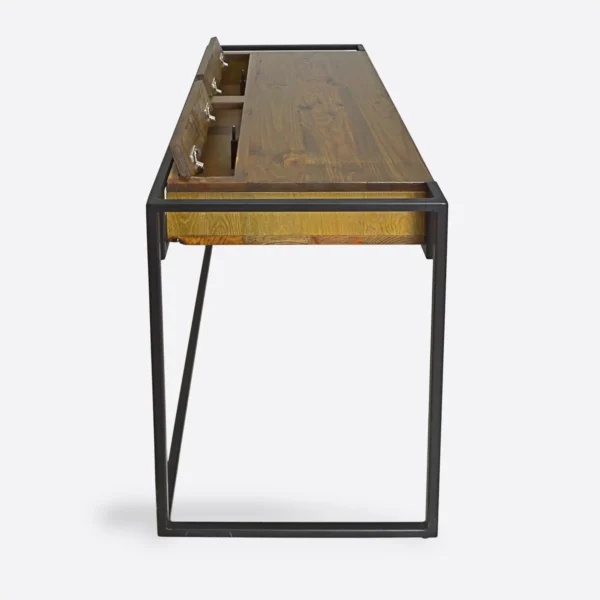 Industrial desk made of solid wood with drawers for the study