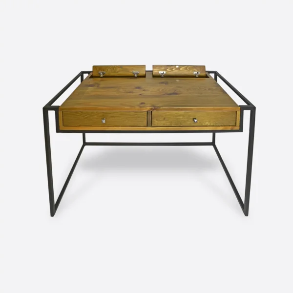 Industrial desk made of solid wood with drawers for the study