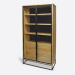 Witryna dębowa loft z litego drewna do salonu MERIS II