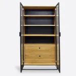 Witryna dębowa loft z litego drewna do salonu MERIS II