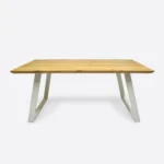 Stół z dębowym blatem na metalowych nogach w stylu loftowym CALLA