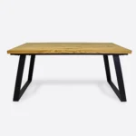 Stół z dębowym blatem na metalowych nogach w stylu loftowym CALLA