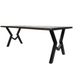 Rustykalny stół drewniany ze starego drewna stali i szkła OLBERO