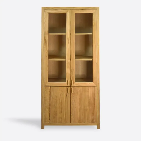 Oak solid wood bookcase for the living room of the DAVOS office