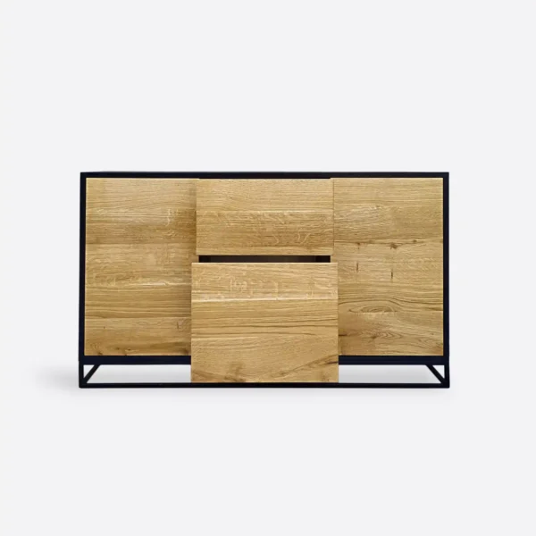 Oak chest of drawers ADEO III in industrial loft style