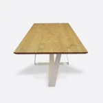 Stół dębowy na metalowej podstawie do jadalni salonu BORNEO