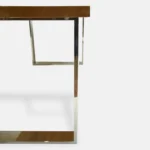 Oak table with legs made of polished stainless steel INOX SILVERADO